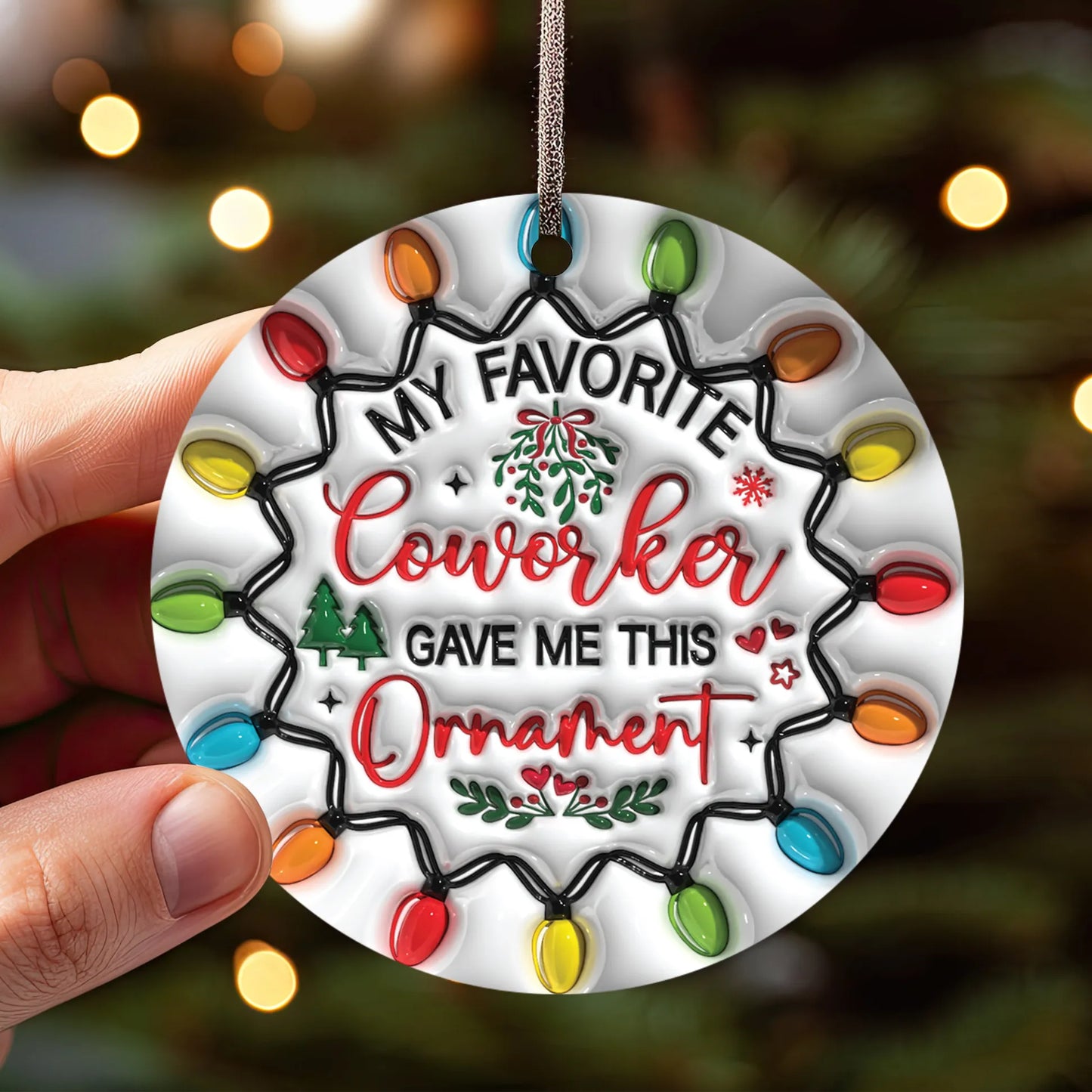 BESTIES CHRISTMAS ROUND ORNAMENT