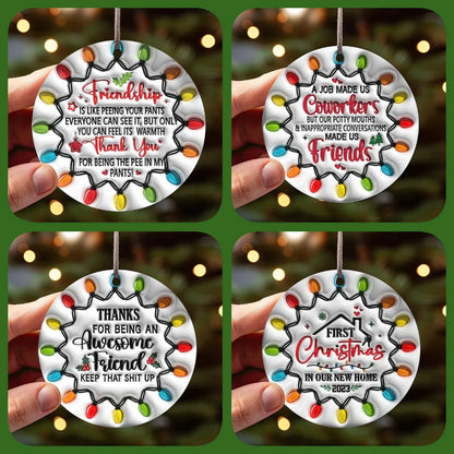 BESTIES CHRISTMAS ROUND ORNAMENT