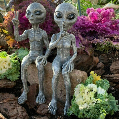 Outer Space Alien Garden Statue