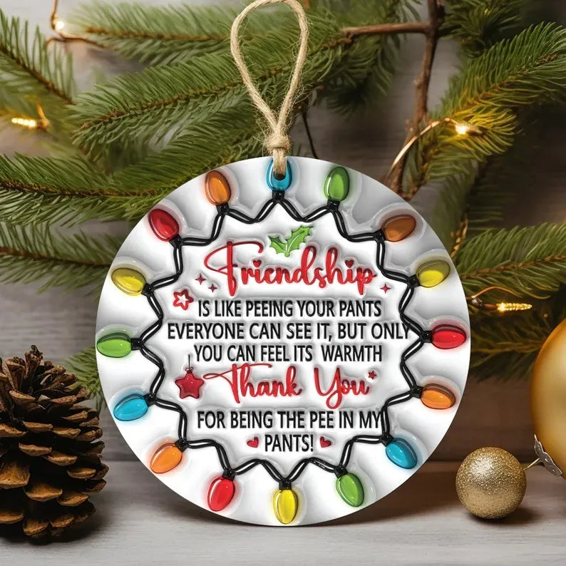 BESTIES CHRISTMAS ROUND ORNAMENT