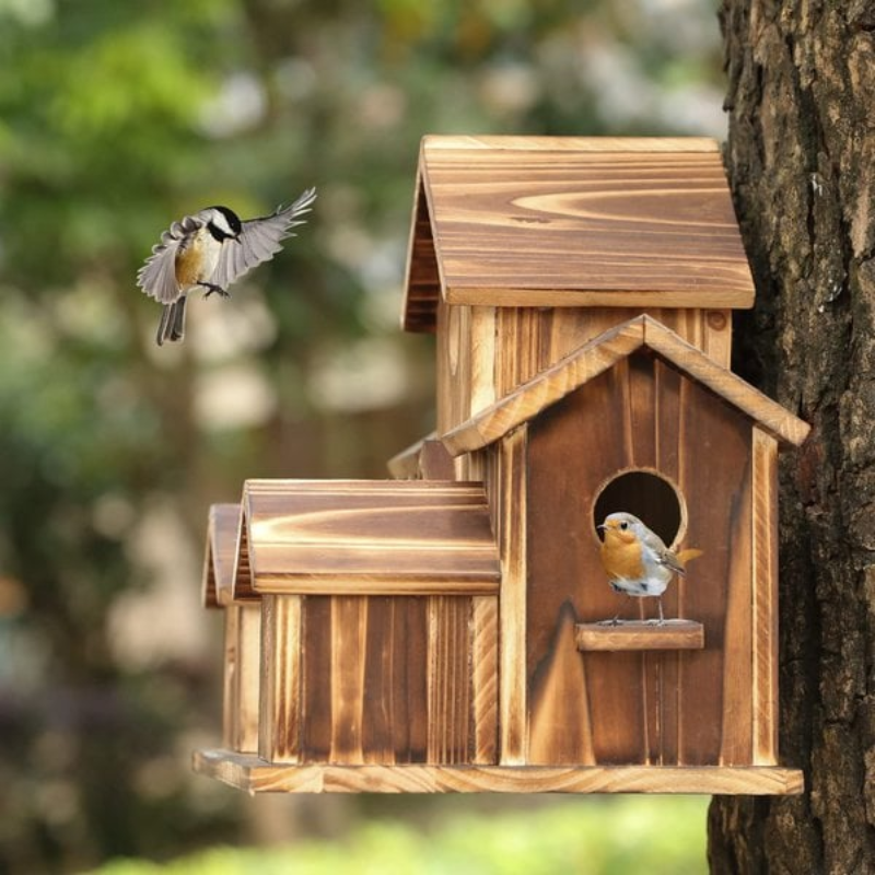 NatureNest™ 6 Hole Handmade Bird House: Perfect Gift for Nature Lovers