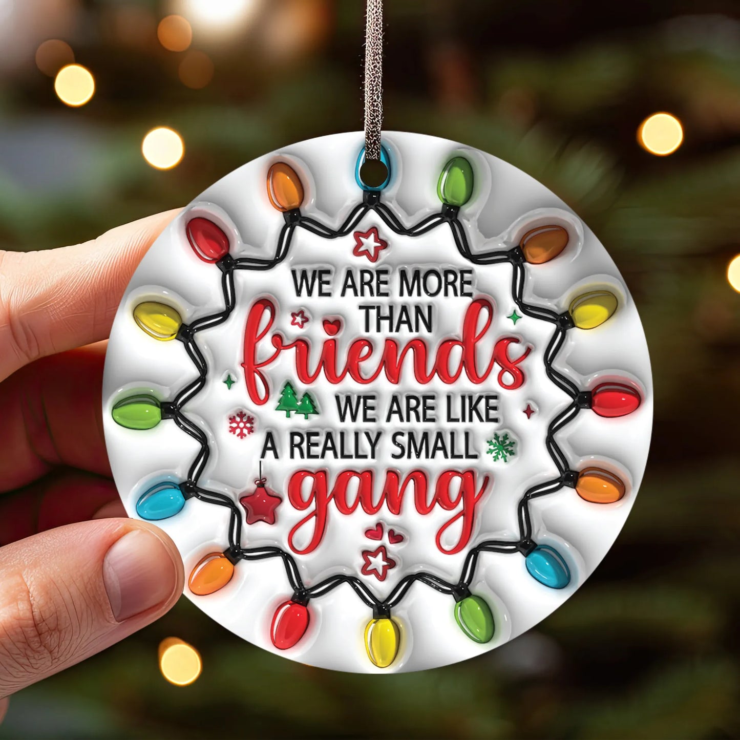 BESTIES CHRISTMAS ROUND ORNAMENT