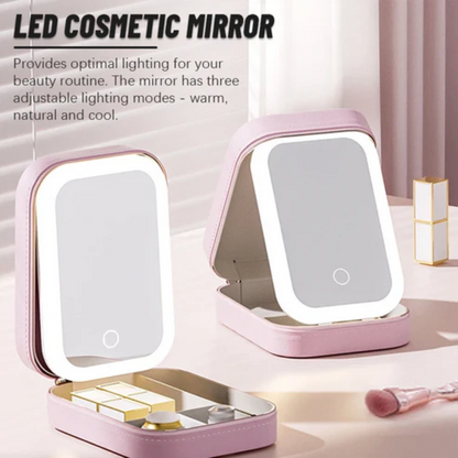 GlamLite™ LED Three-Color Adjustable Makeup Mirror