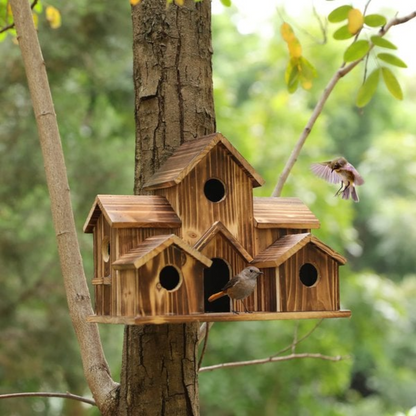 NatureNest™ 6 Hole Handmade Bird House: Perfect Gift for Nature Lovers