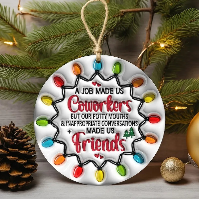 BESTIES CHRISTMAS ROUND ORNAMENT